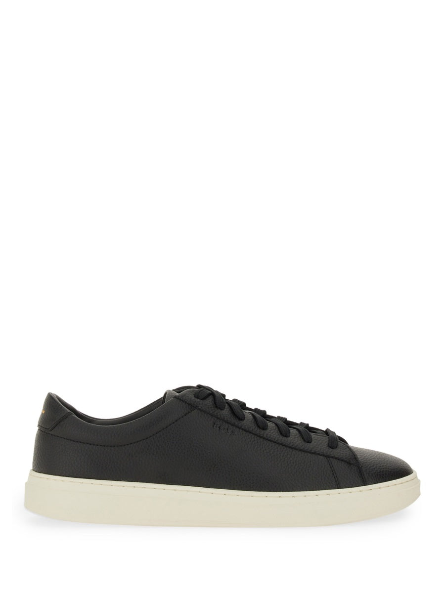 BOSS Grained Leather Sneakers for Men - FW25 Collection