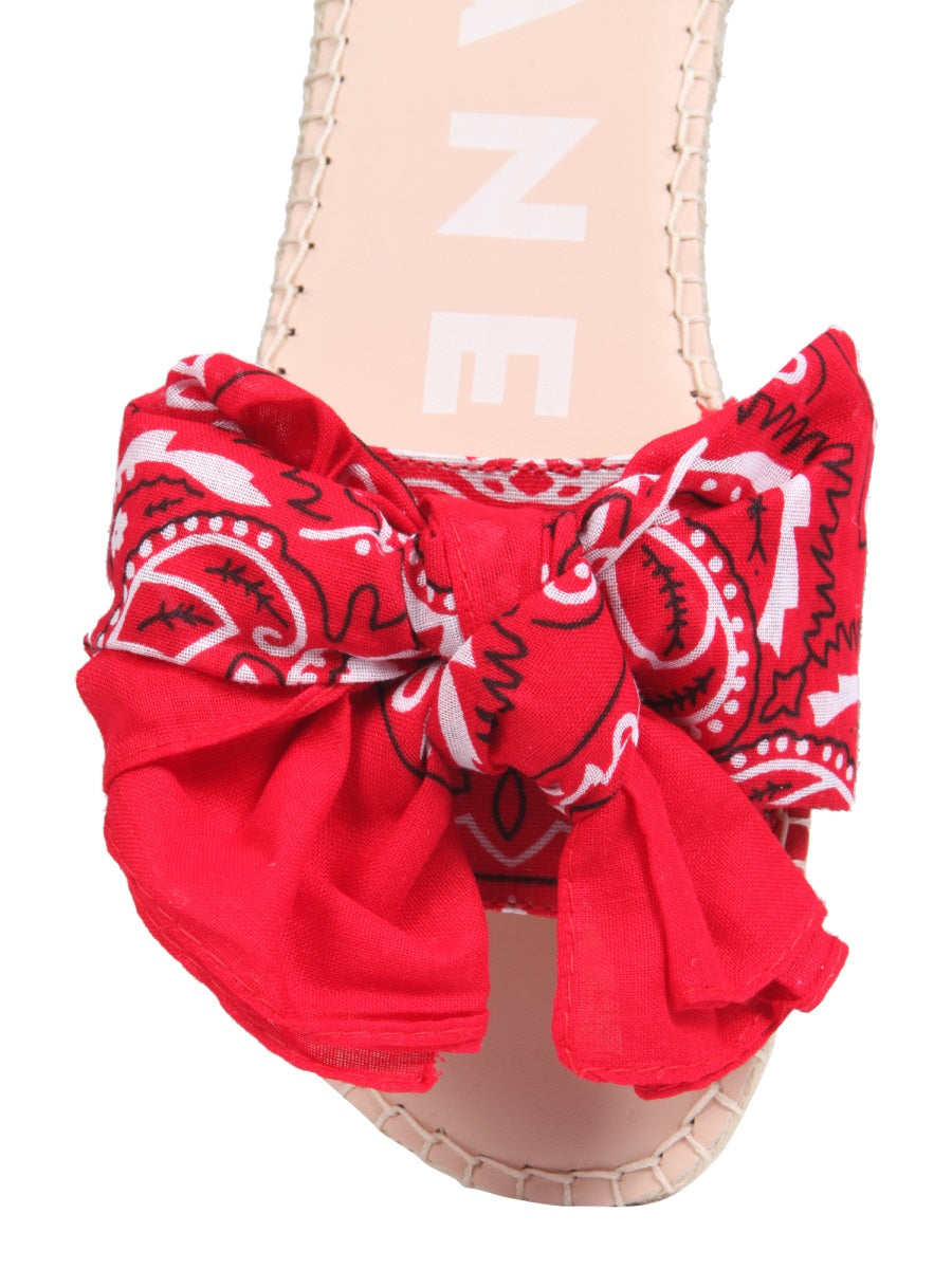 MANEBI Low Sandals with Bandana Bow