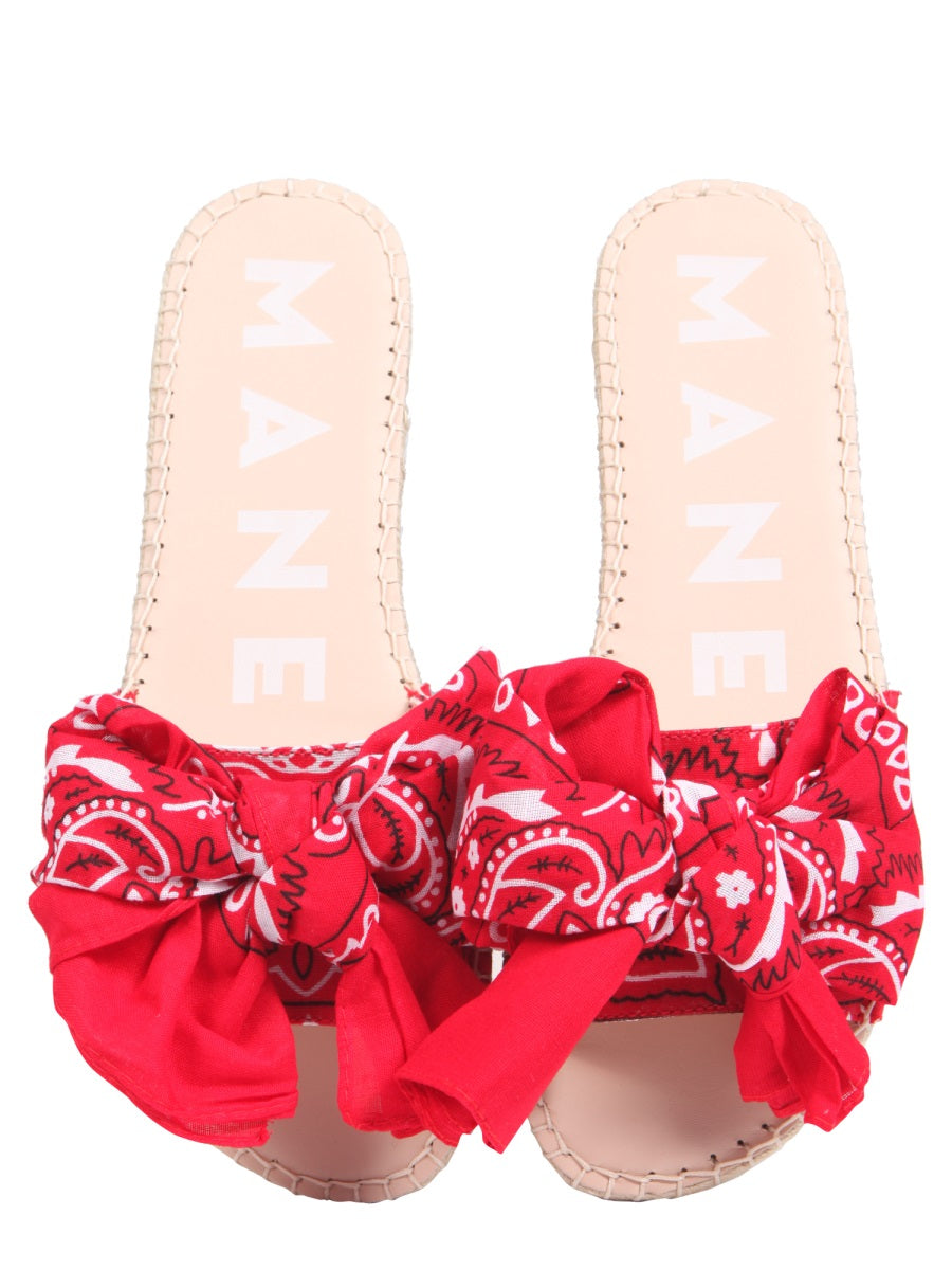 MANEBI Low Sandals with Bandana Bow