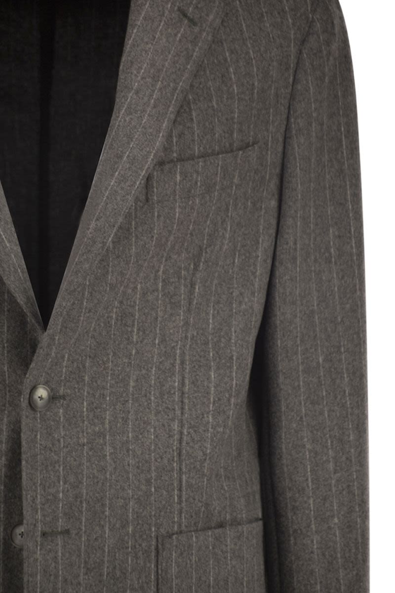 BOSS Slim-Fit Blazer in Stretch Striped Flannel