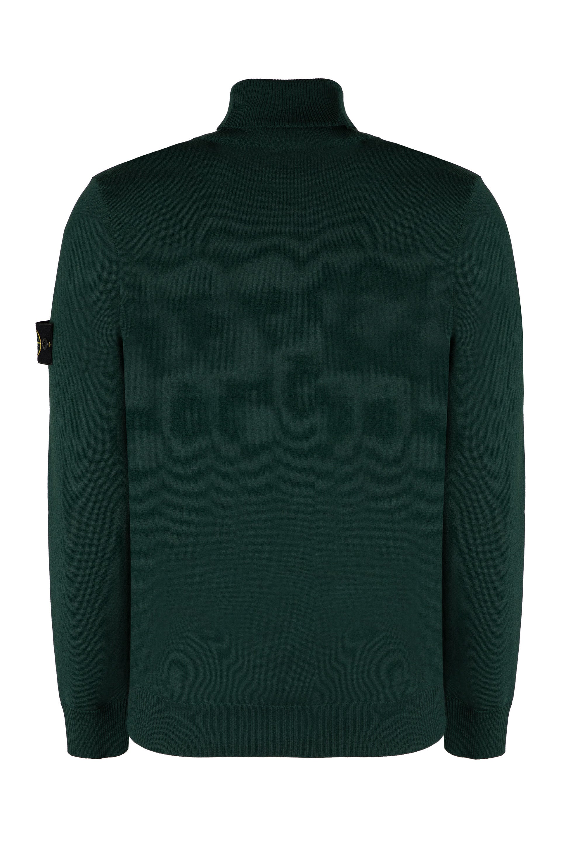 STONE ISLAND Men's Virgin Wool Turtleneck Sweater with Removable Logo Patch