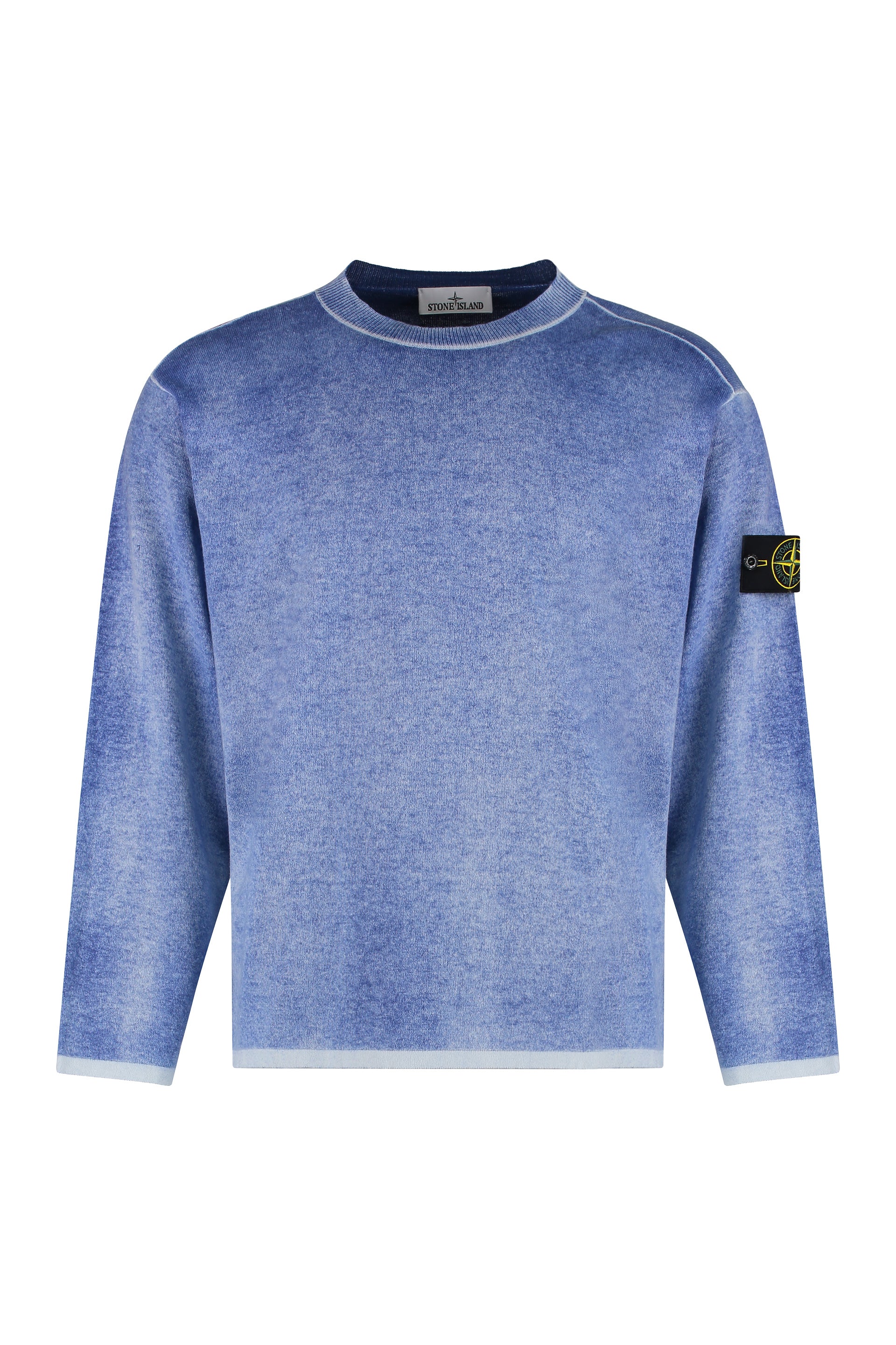 STONE ISLAND Cotton Crew-Neck Sweater with Removable Logo Patch