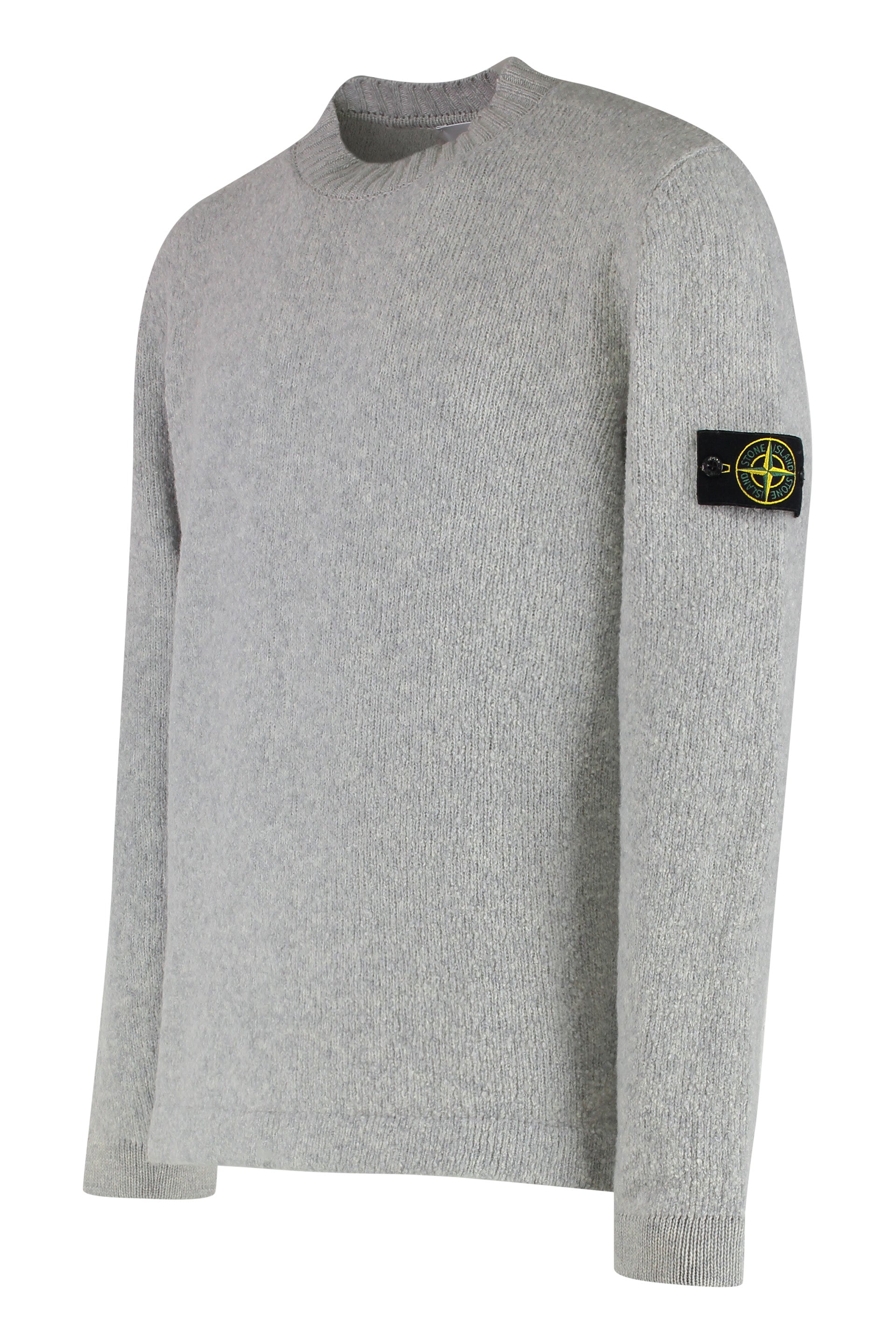 STONE ISLAND Wool-Blend Crew-Neck Sweater with Removable Logo Patch