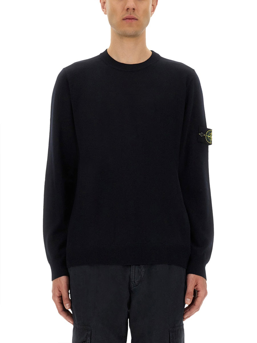 STONE ISLAND Round Neck Virgin Wool Sweater for Men