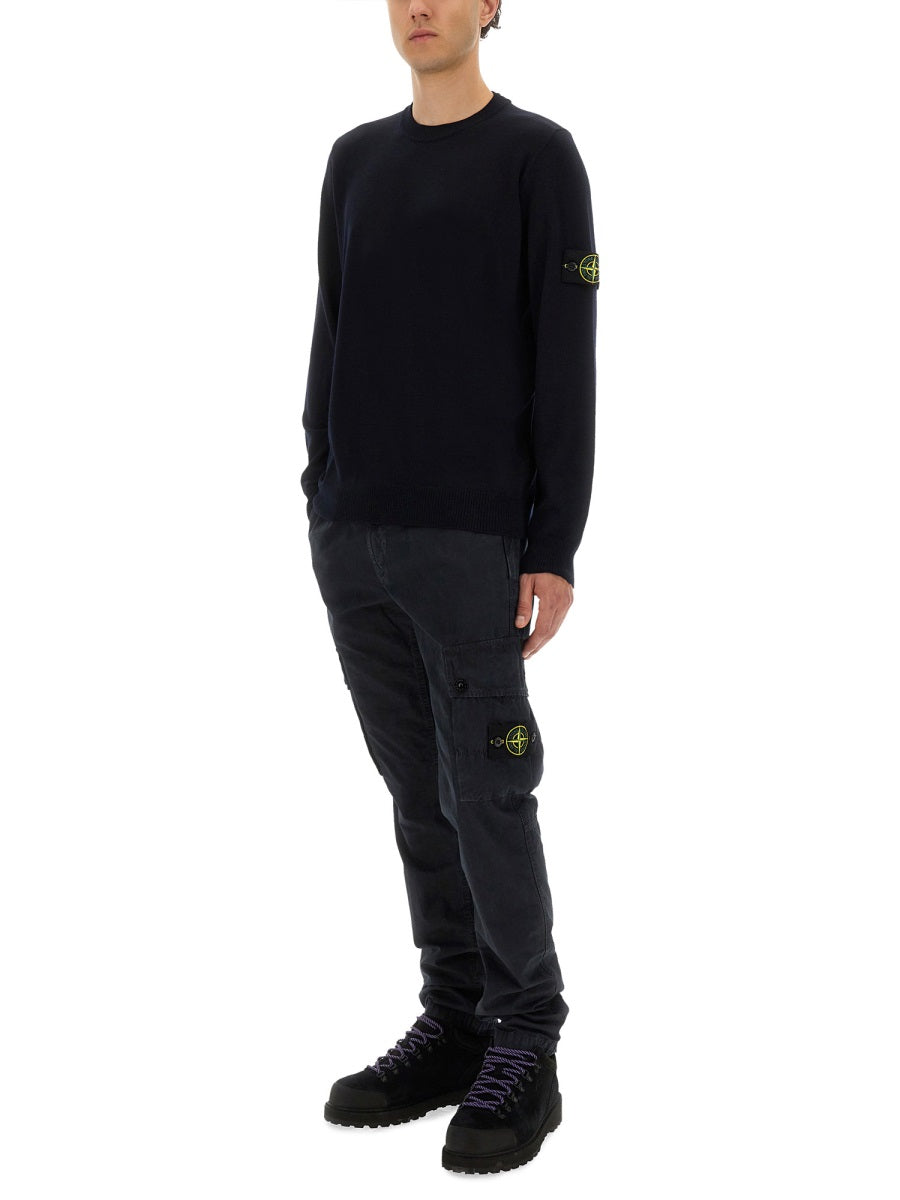 STONE ISLAND Round Neck Virgin Wool Sweater for Men