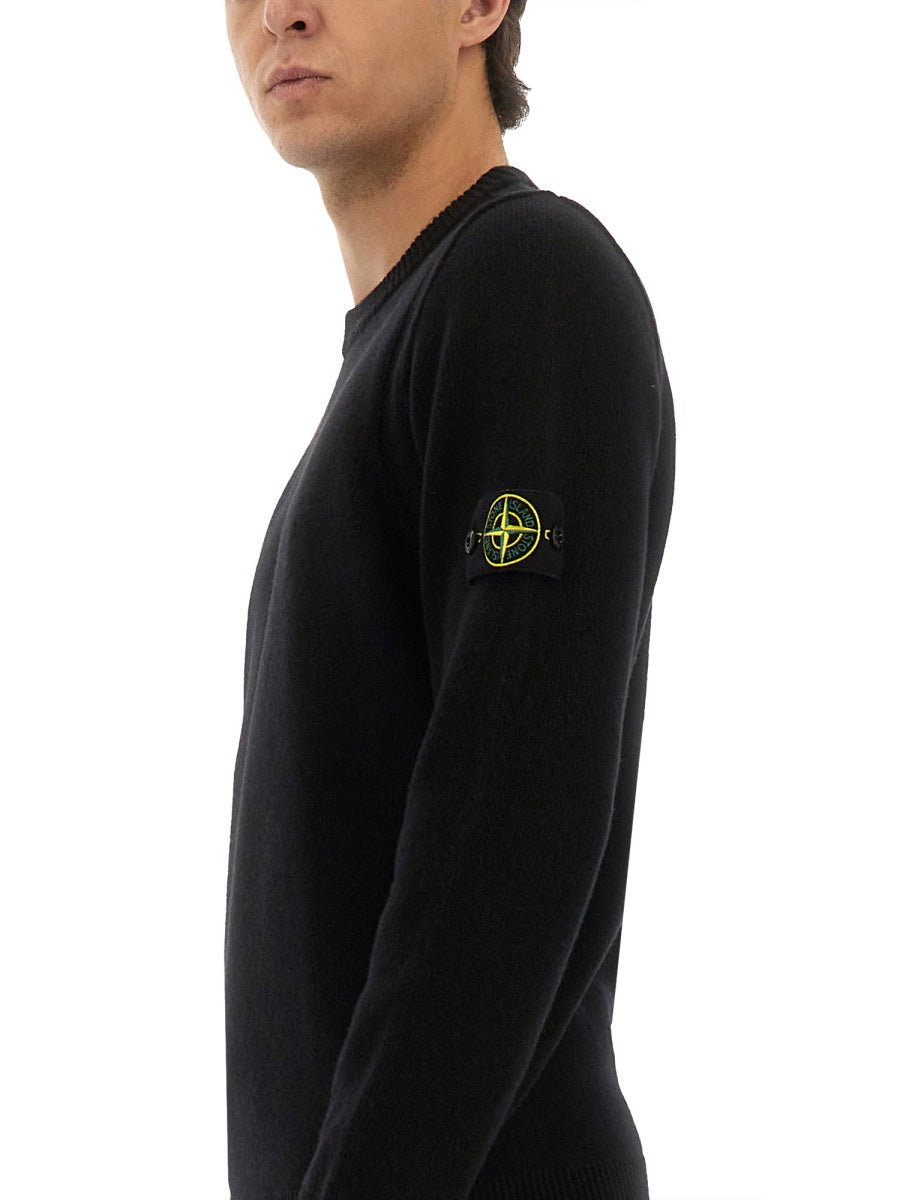 STONE ISLAND Round Neck Mixed Wool Sweater for Men