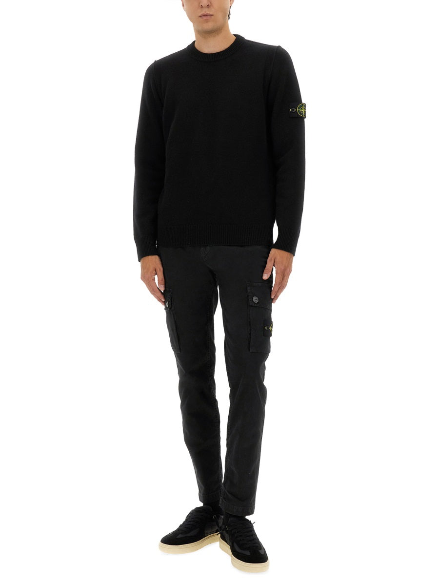 STONE ISLAND Round Neck Mixed Wool Sweater for Men