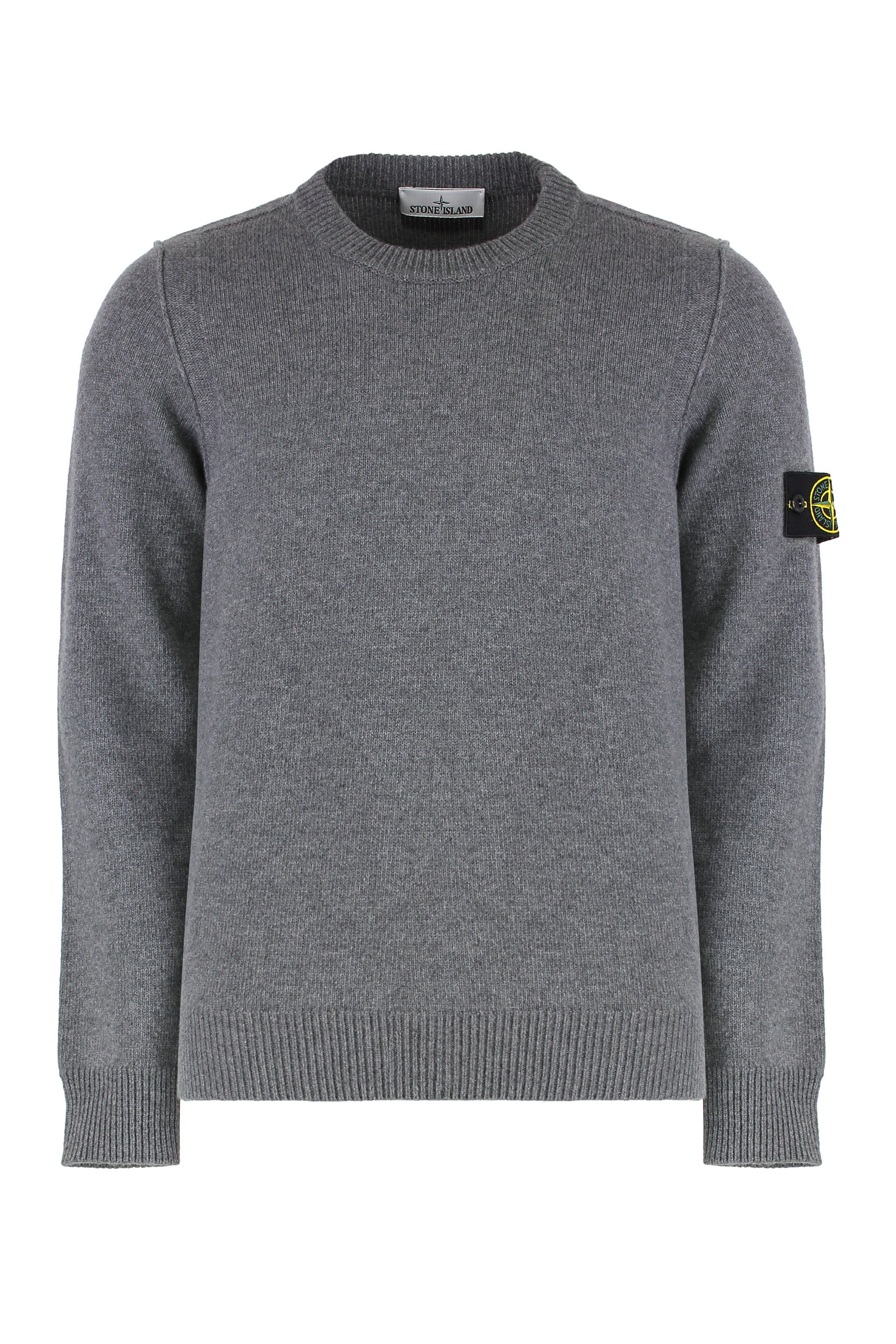 STONE ISLAND Wool-Blend Crew-Neck Sweater with Removable Logo Patch
