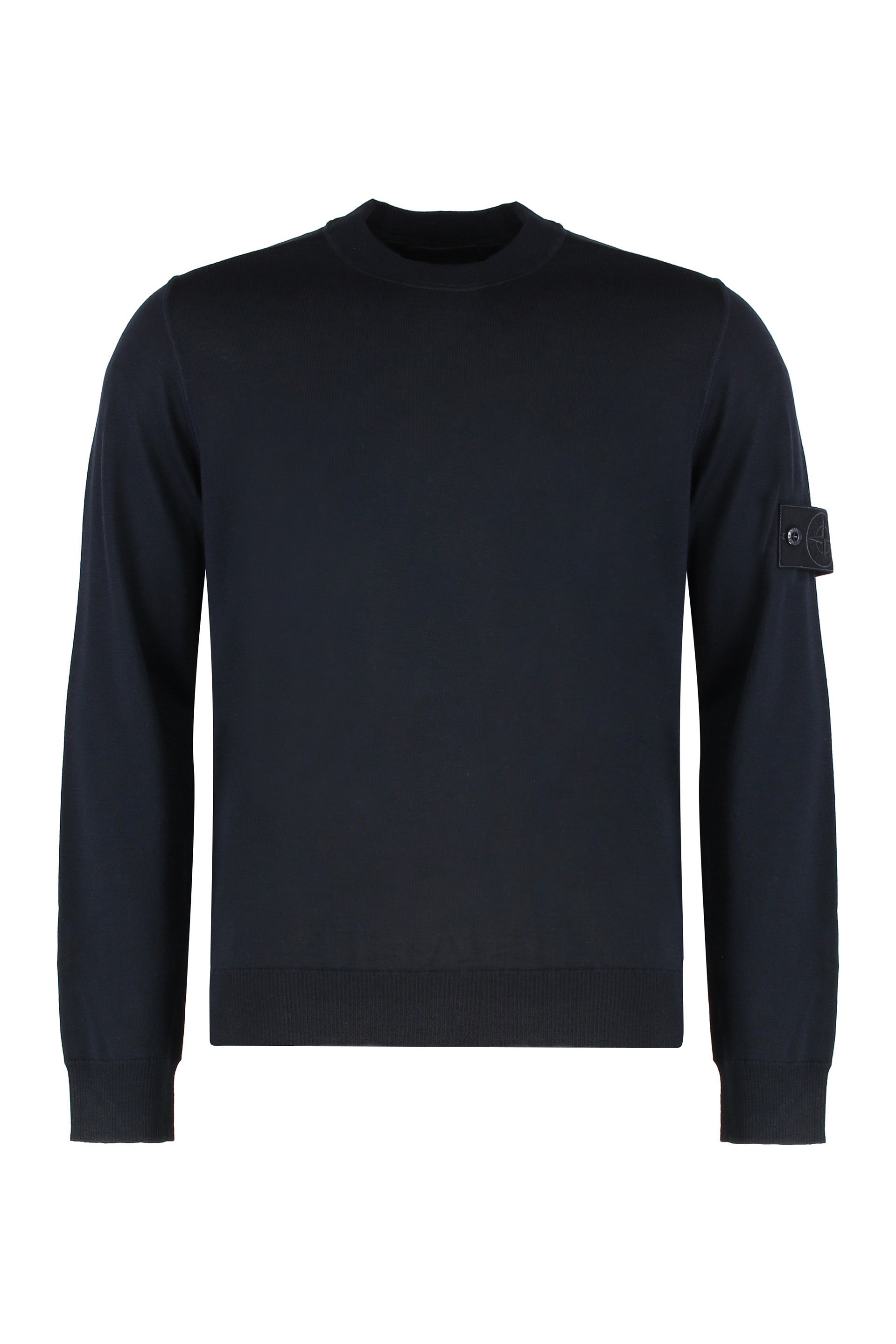 STONE ISLAND Classic Round Neck Wool Sweater for Men