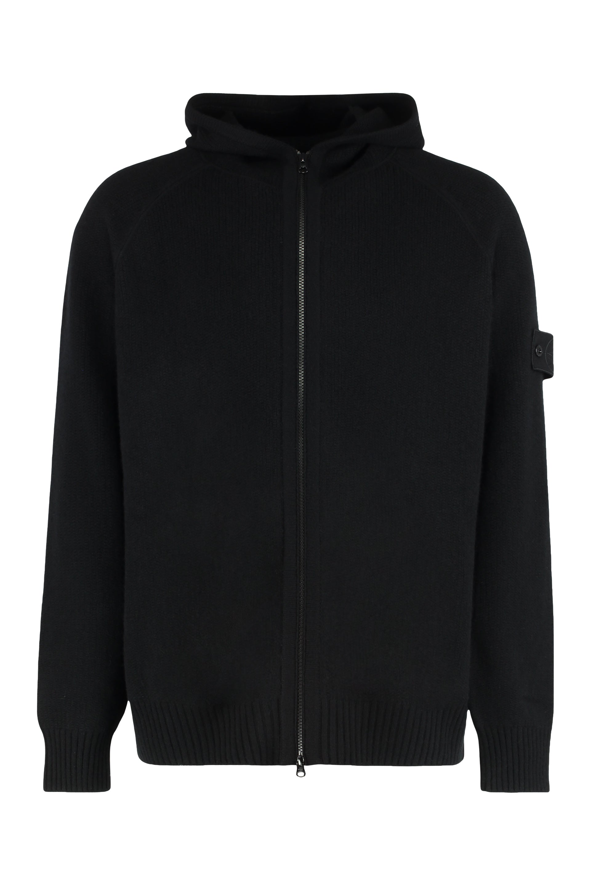 STONE ISLAND Cashmere Hoodie Sweater with Double Zip for Men - FW25