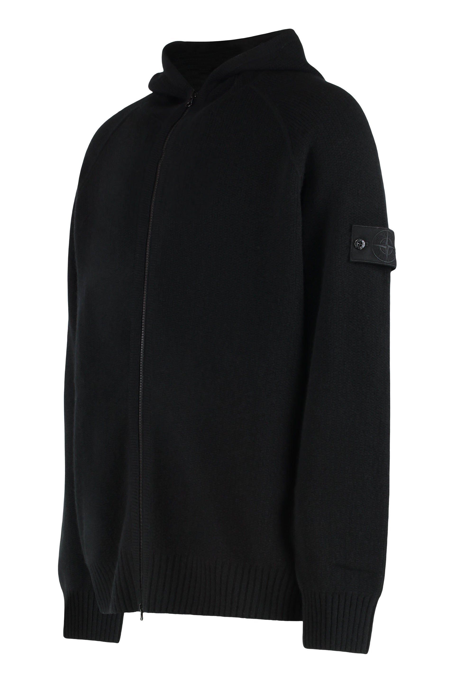 STONE ISLAND Cashmere Hoodie Sweater with Double Zip for Men - FW25
