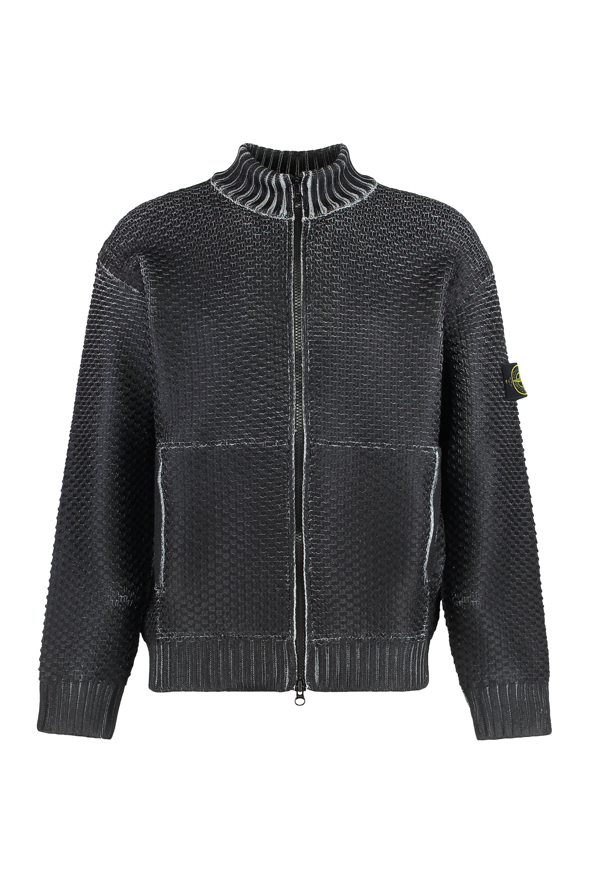 STONE ISLAND Stylish Zip-Up Sweater with Sublimation Print - Loose Fit