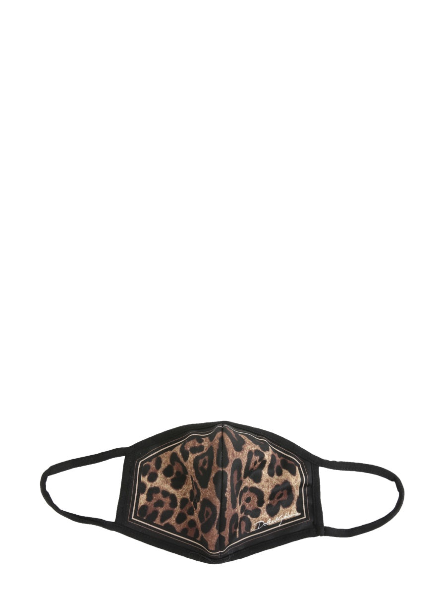 DOLCE & GABBANA Unisex Animalier Neoprene Face Mask with Double Elastic Closure