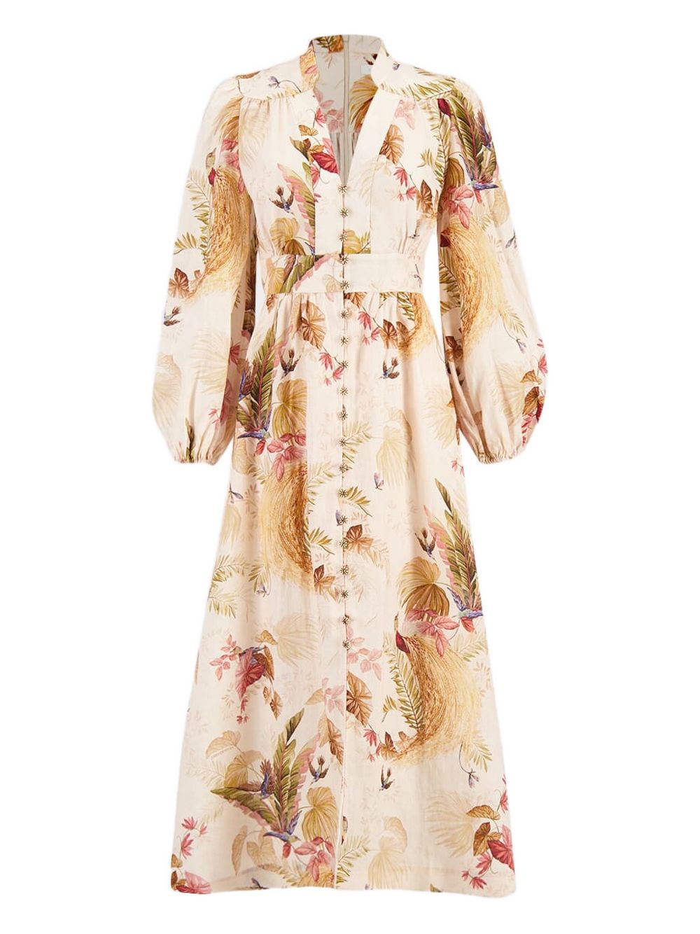 ZIMMERMANN Ascension Plunge Printed Linen Mini Dress