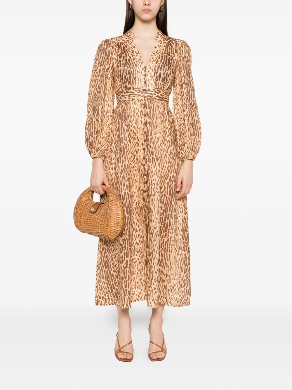 ZIMMERMANN Cascadian Plunge Midi Dress for Women