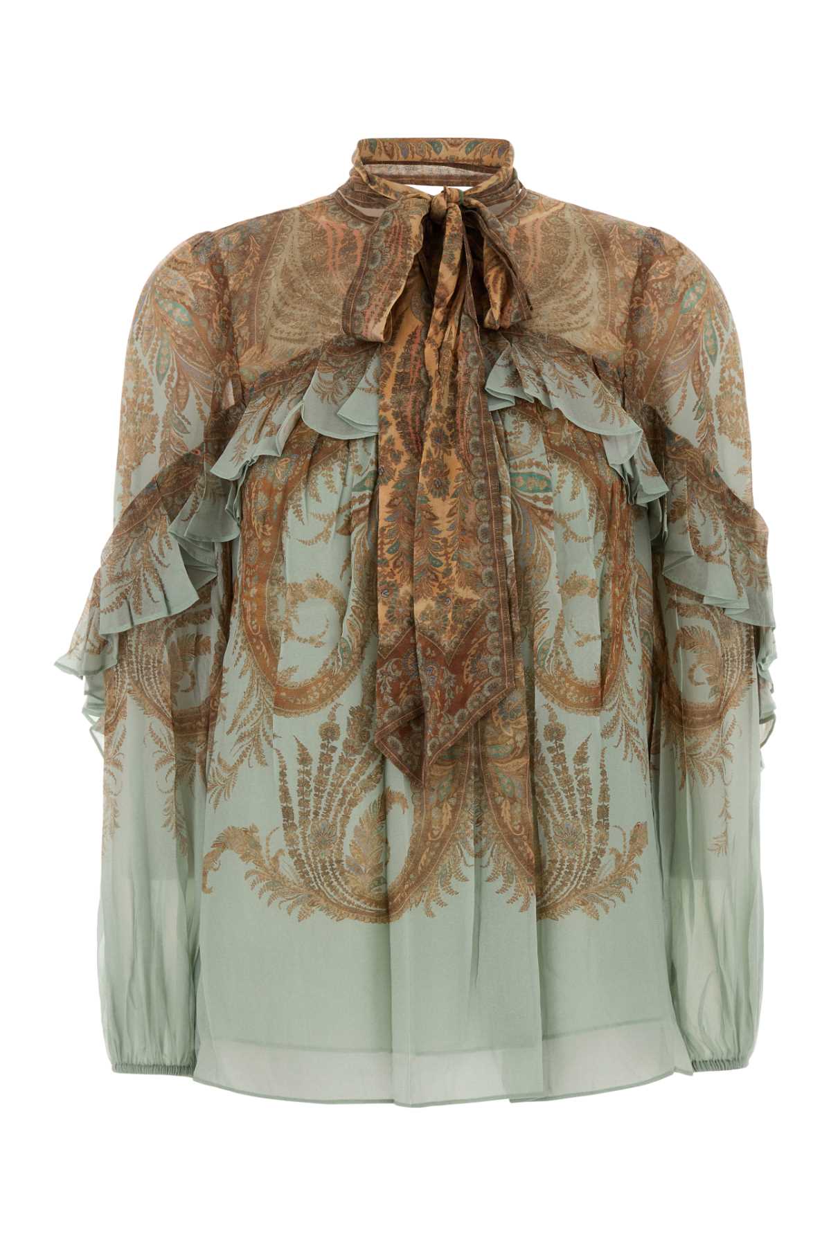 ZIMMERMANN Elegant Blouse with Ruffle and Puff Sleeves - Size 0P