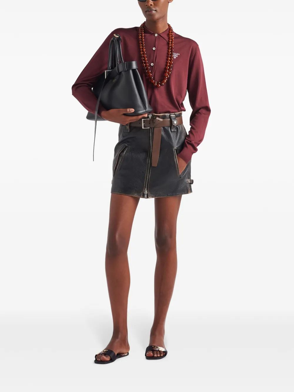 PRADA Mini Leather Outerwear for Women