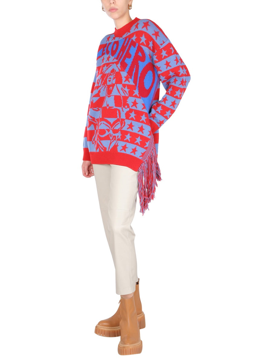 STELLA McCARTNEY Fringe Crew Neck Sweater for Women - FW21