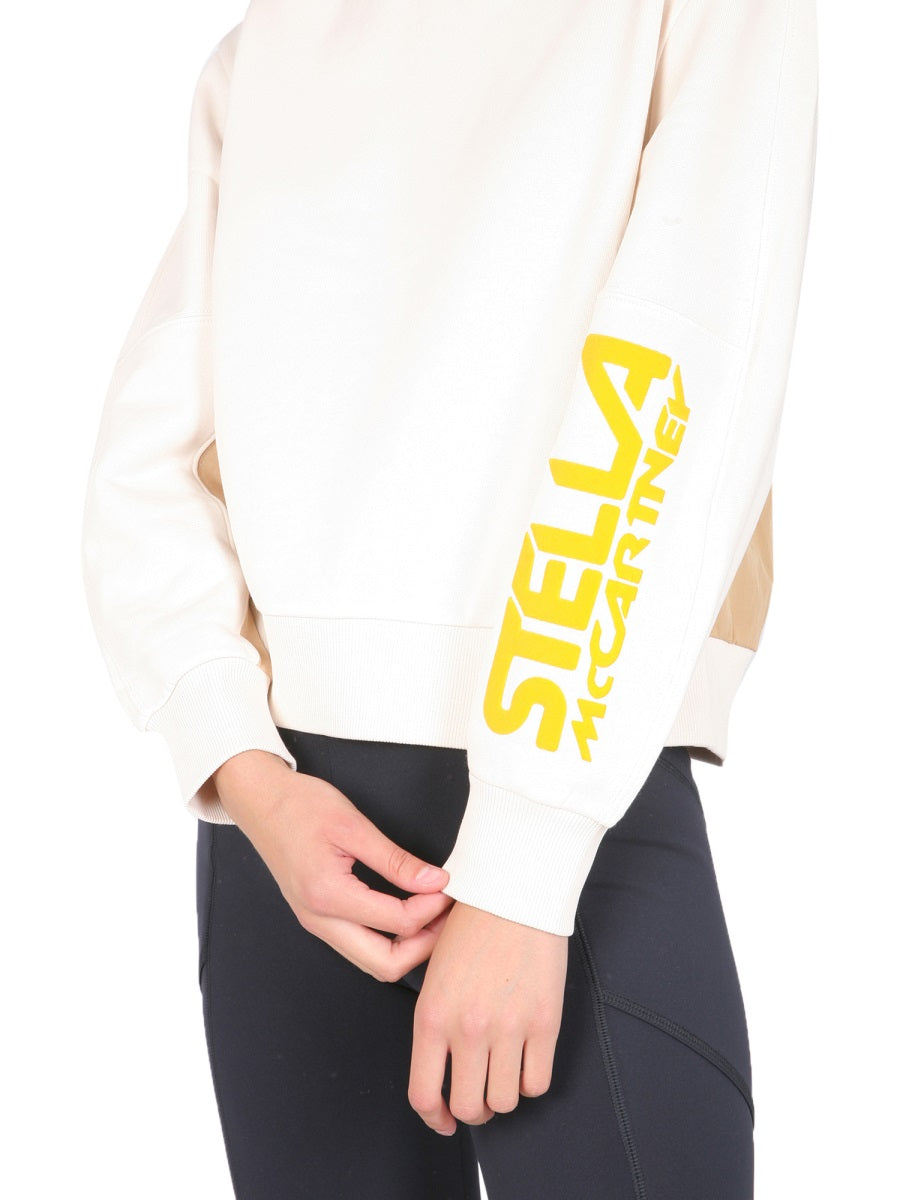 STELLA McCARTNEY Logo Flocked Crew Neck Sweatshirt for Women