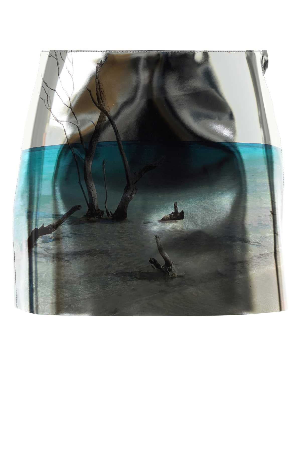 PRADA Stylish Printed Leather Mini Skirt