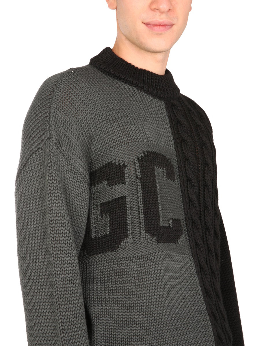 GCDS Classic Logo Inlay Crew Neck Sweater for Men