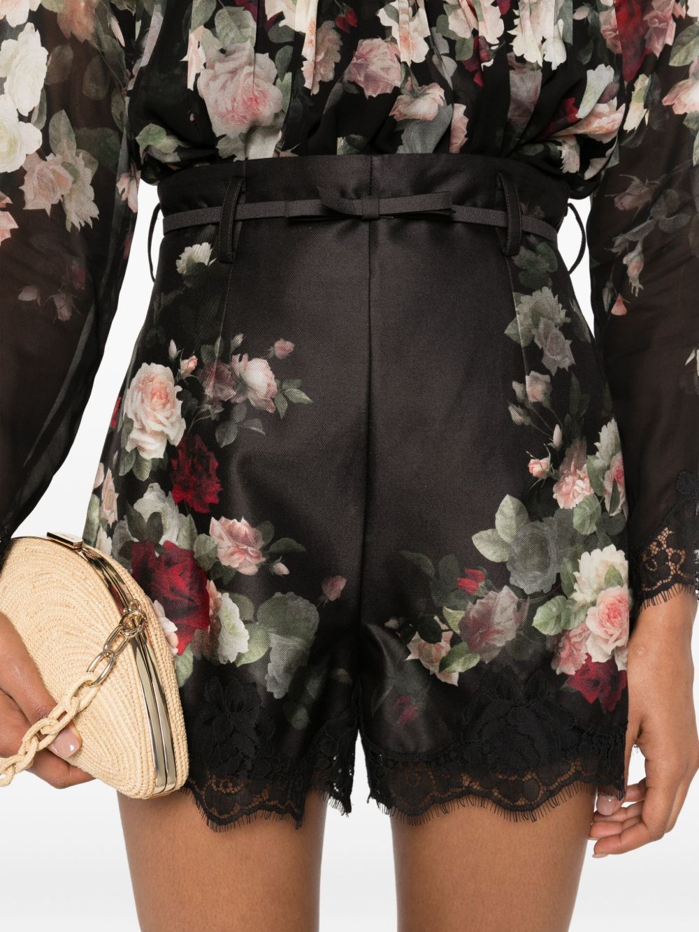 ZIMMERMANN Mini Printed Silk Blend Hypnotic Shorts