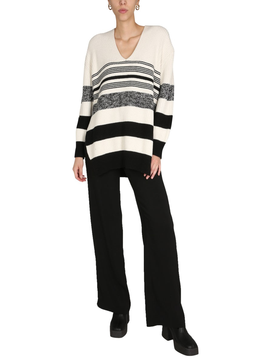 PROENZA SCHOULER WHITE LABEL V-Neck Sweater with Side Slits