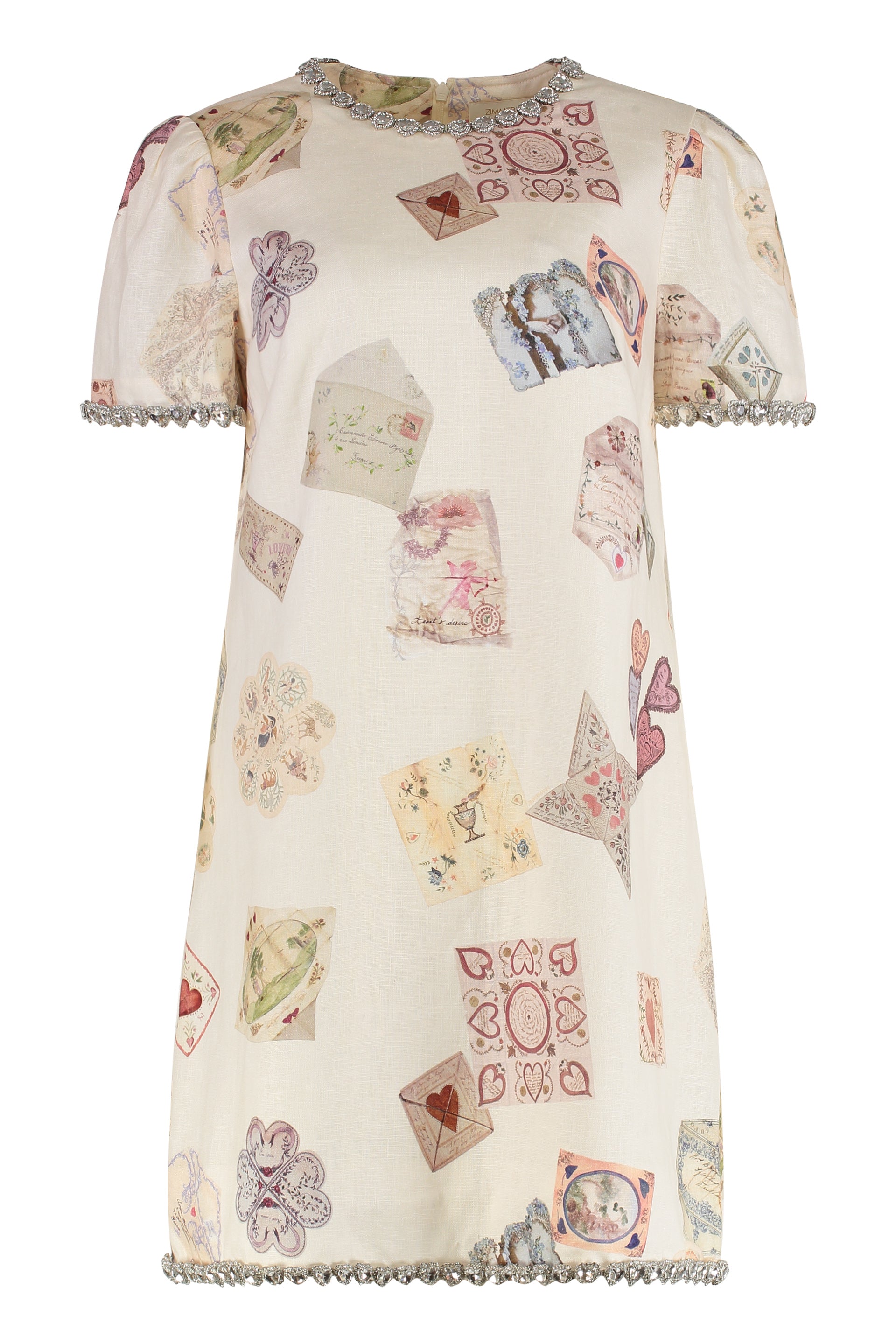 ZIMMERMANN Hypnotic Mini Tunic Dress with Rhinestones