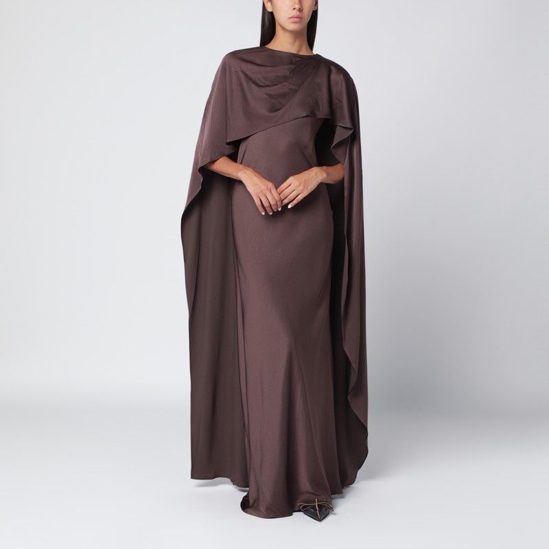 JONATHAN SIMKHAI Fluid Long Dress with Built-in Cape