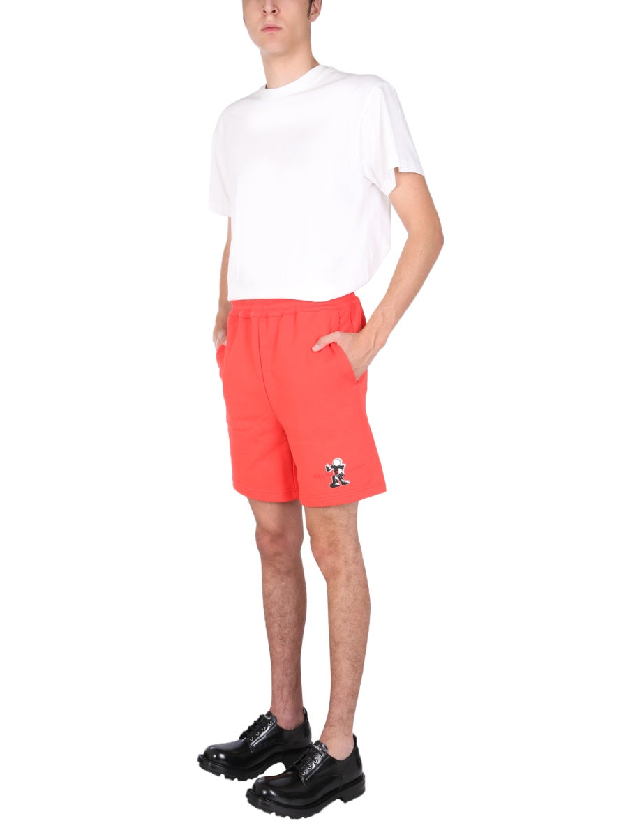 HELMUT LANG Men's Mini Bermuda Shorts with Elastic Waist