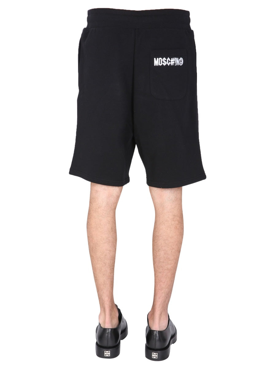 MOSCHINO Men's Logo-Embroidered Bermuda Shorts