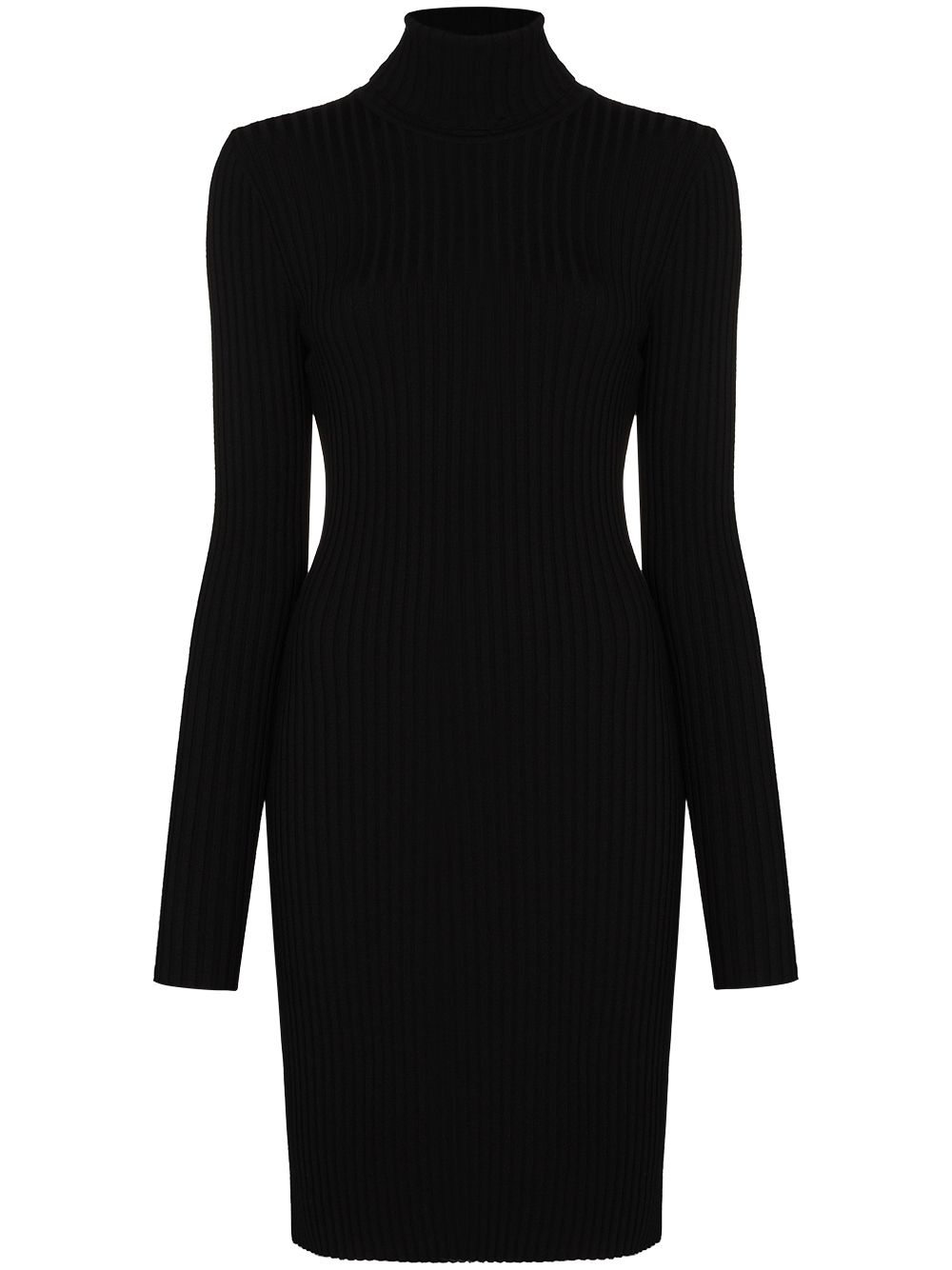 WOLFORD Ribbed Knit High Neck Mini Dress