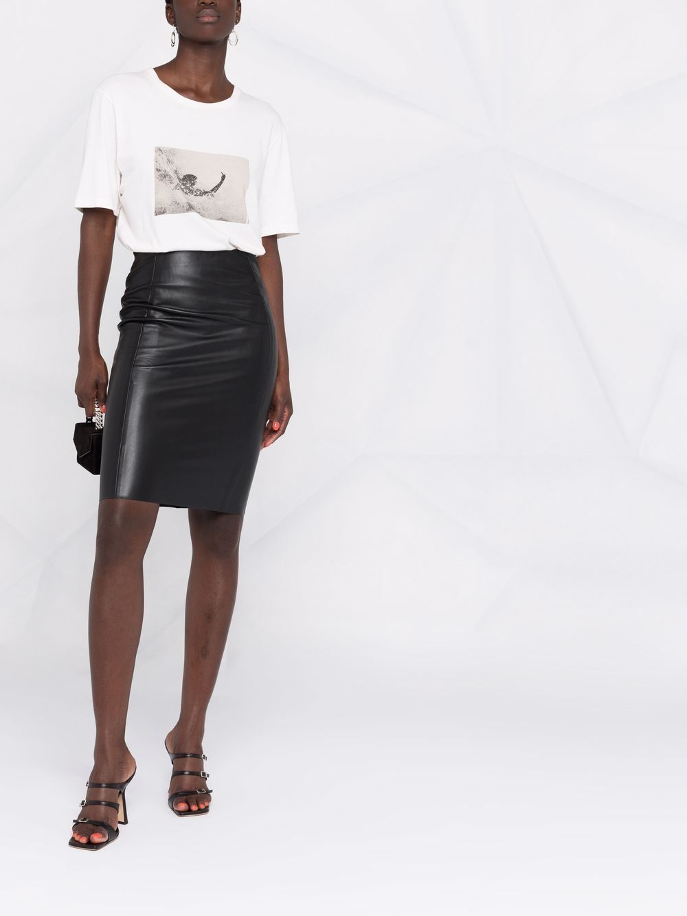 WOLFORD High-Waisted Faux Leather Mini Skirt