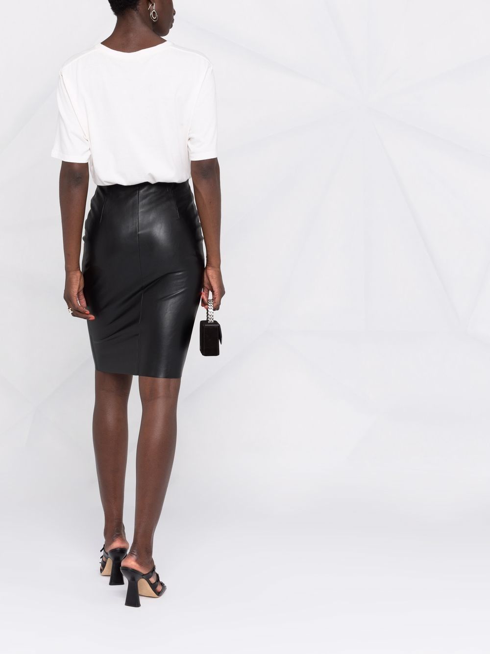 WOLFORD High-Waisted Faux Leather Mini Skirt