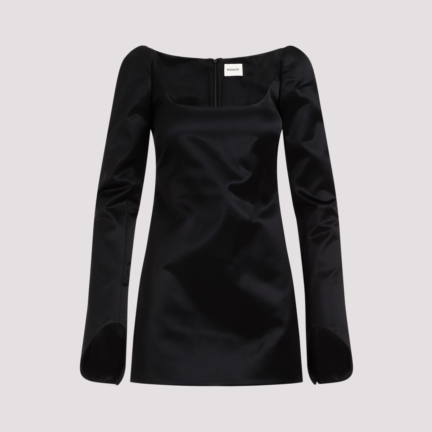KHAITE Satin Mini Dress with Buttoned Cuffs