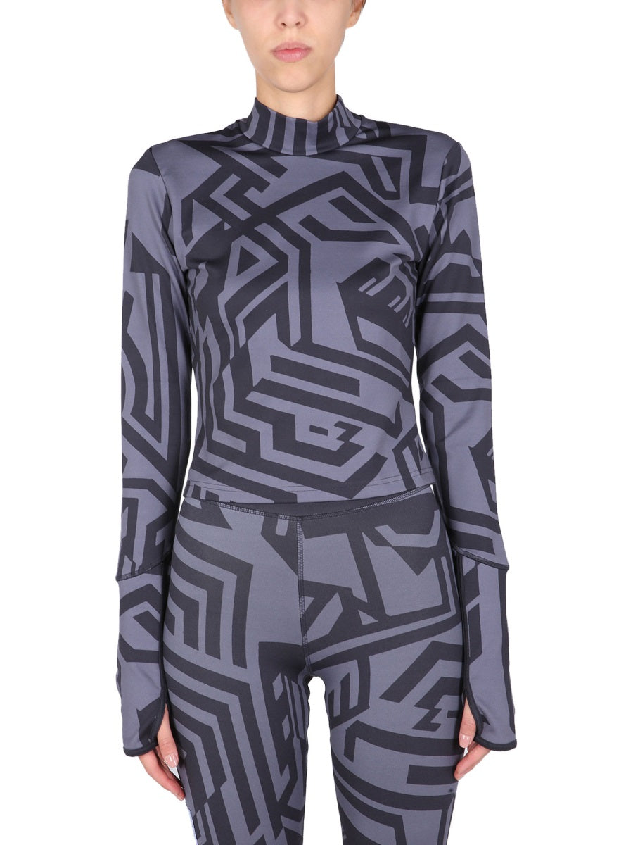 MCQ Polo Neck Dazzle Print T-Shirt