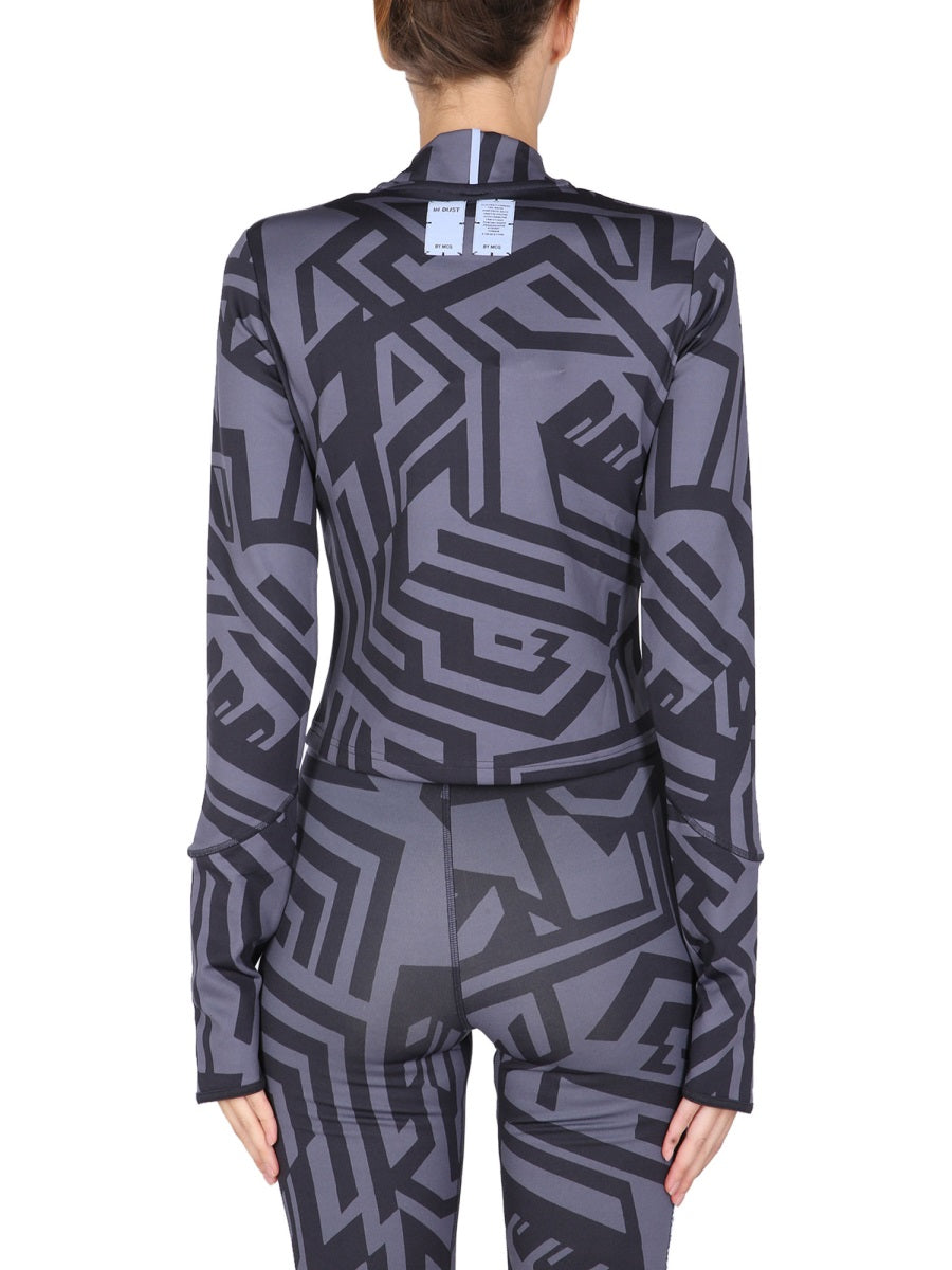 MCQ Polo Neck Dazzle Print T-Shirt