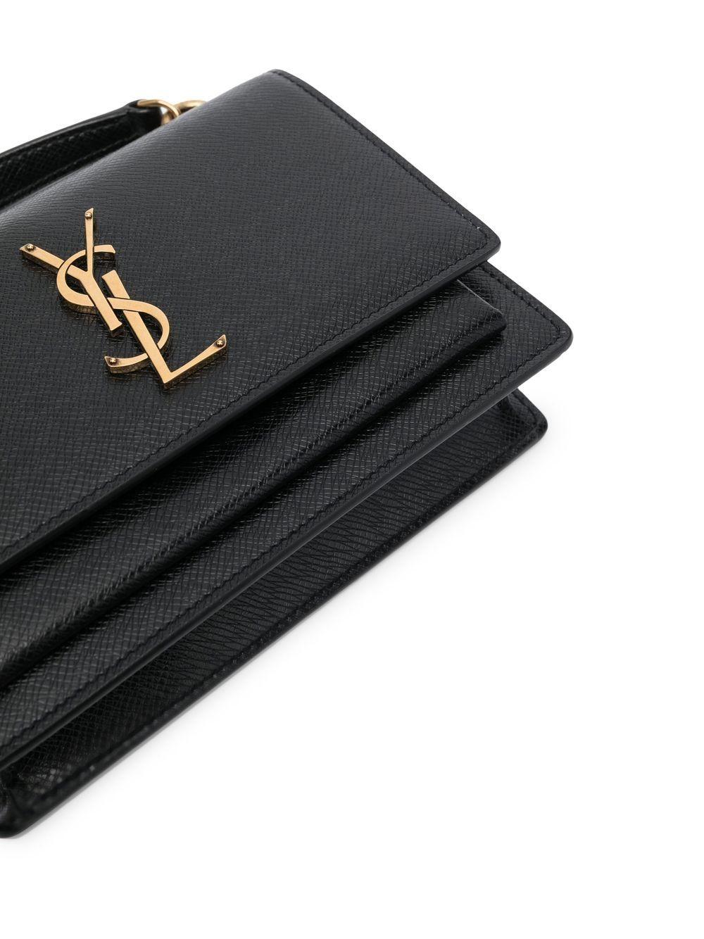 SAINT LAURENT Mini Chain Wallet with Logo Plaque