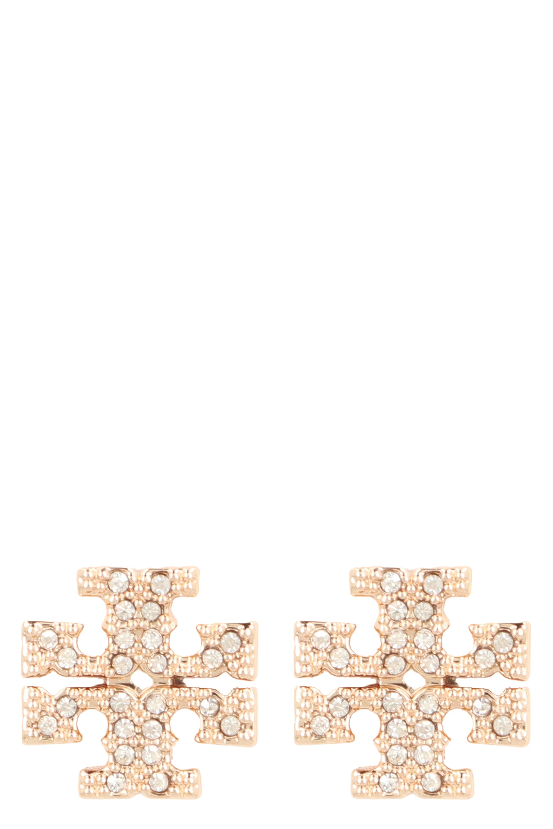 TORY BURCH Elegant Brass and Glass Bijoux Earrings