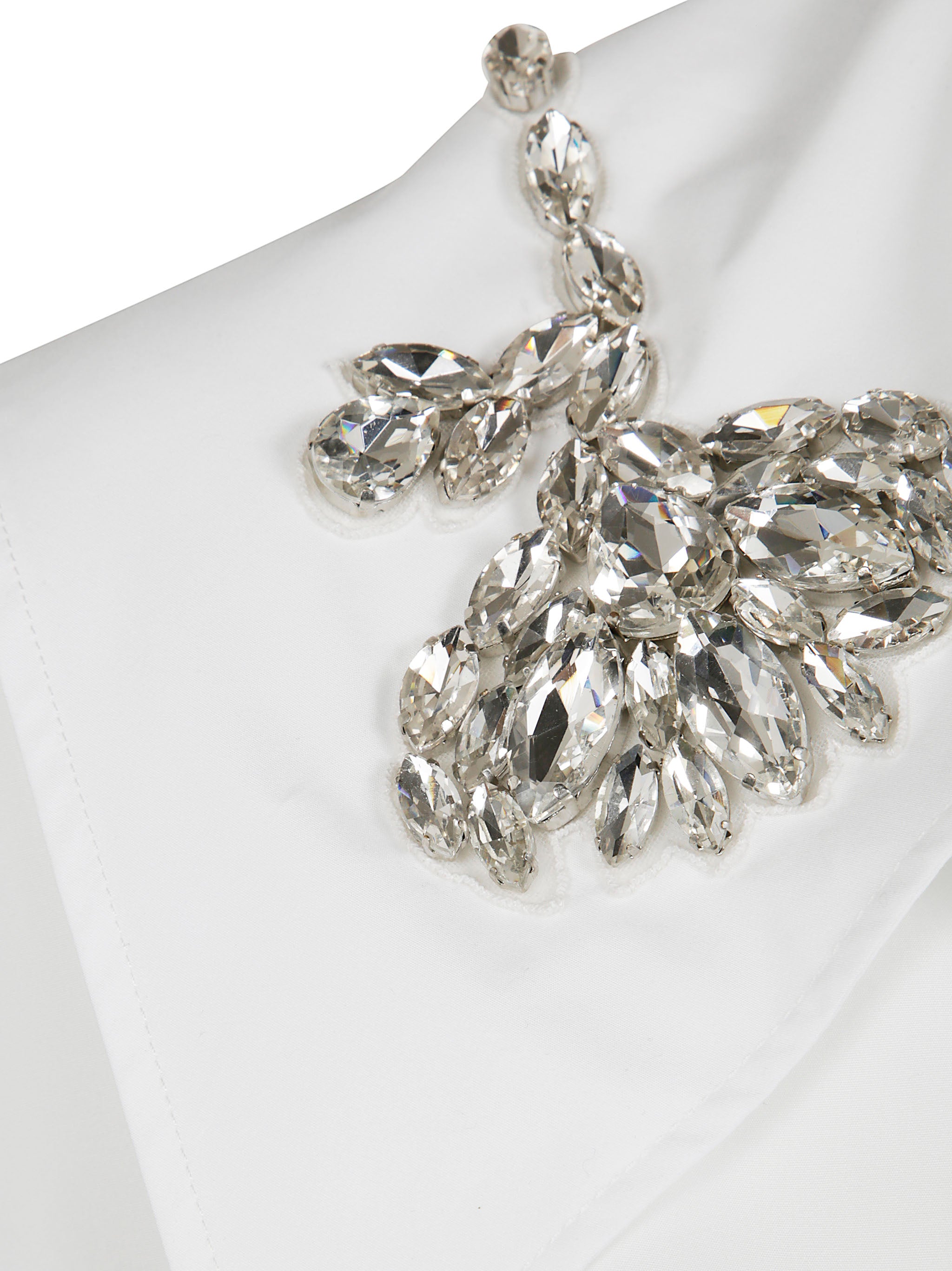 SIMONE ROCHA Oversized Gathered Slit Detail Shirt with Embroidery