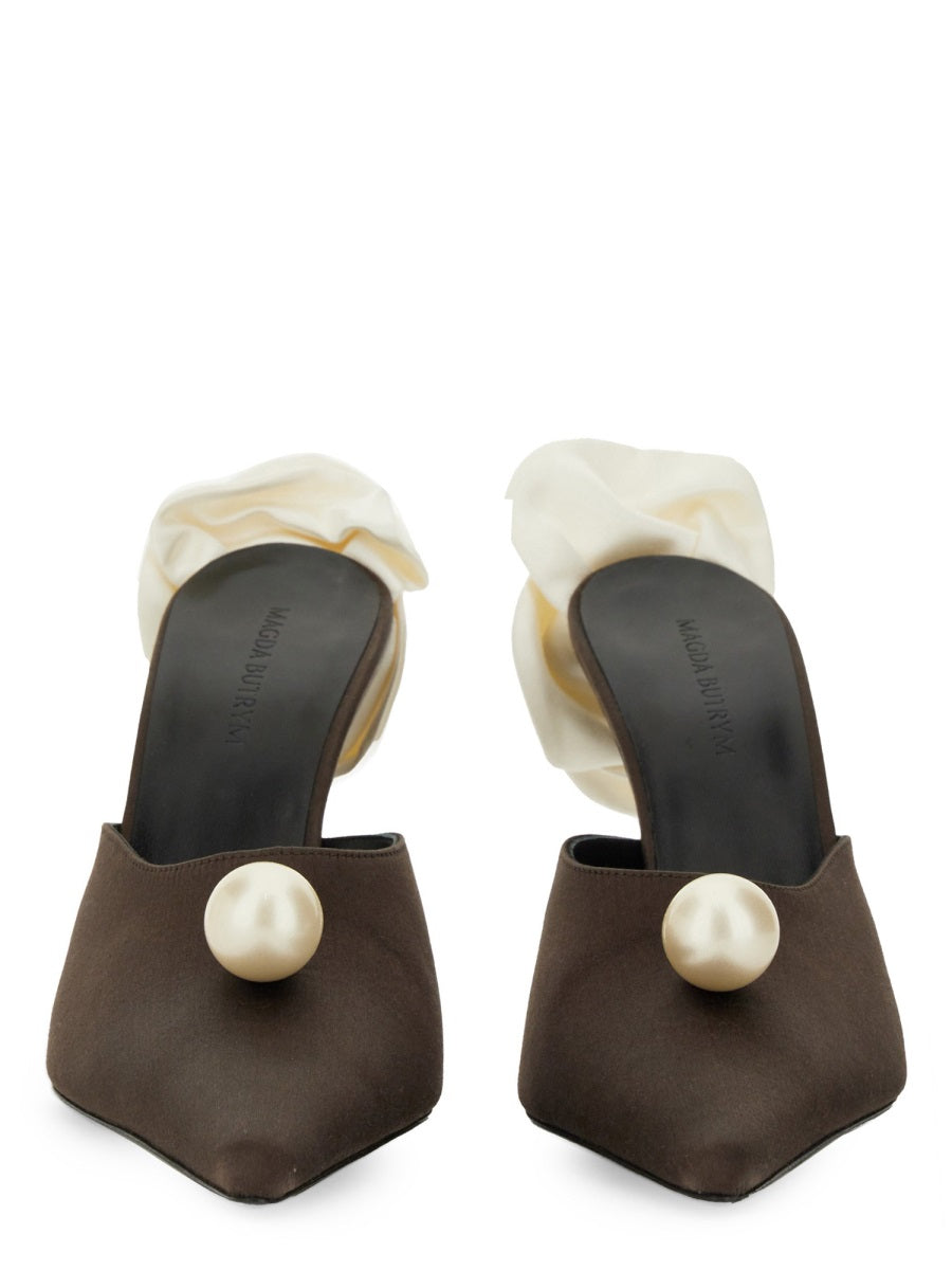 MAGDA BUTRYM Satin Flower Flat Pumps