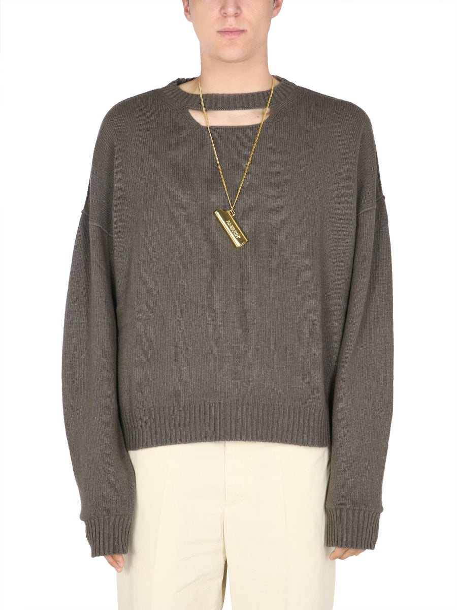 AMBUSH Oversized Fit Sweater with Cut-Out Detail