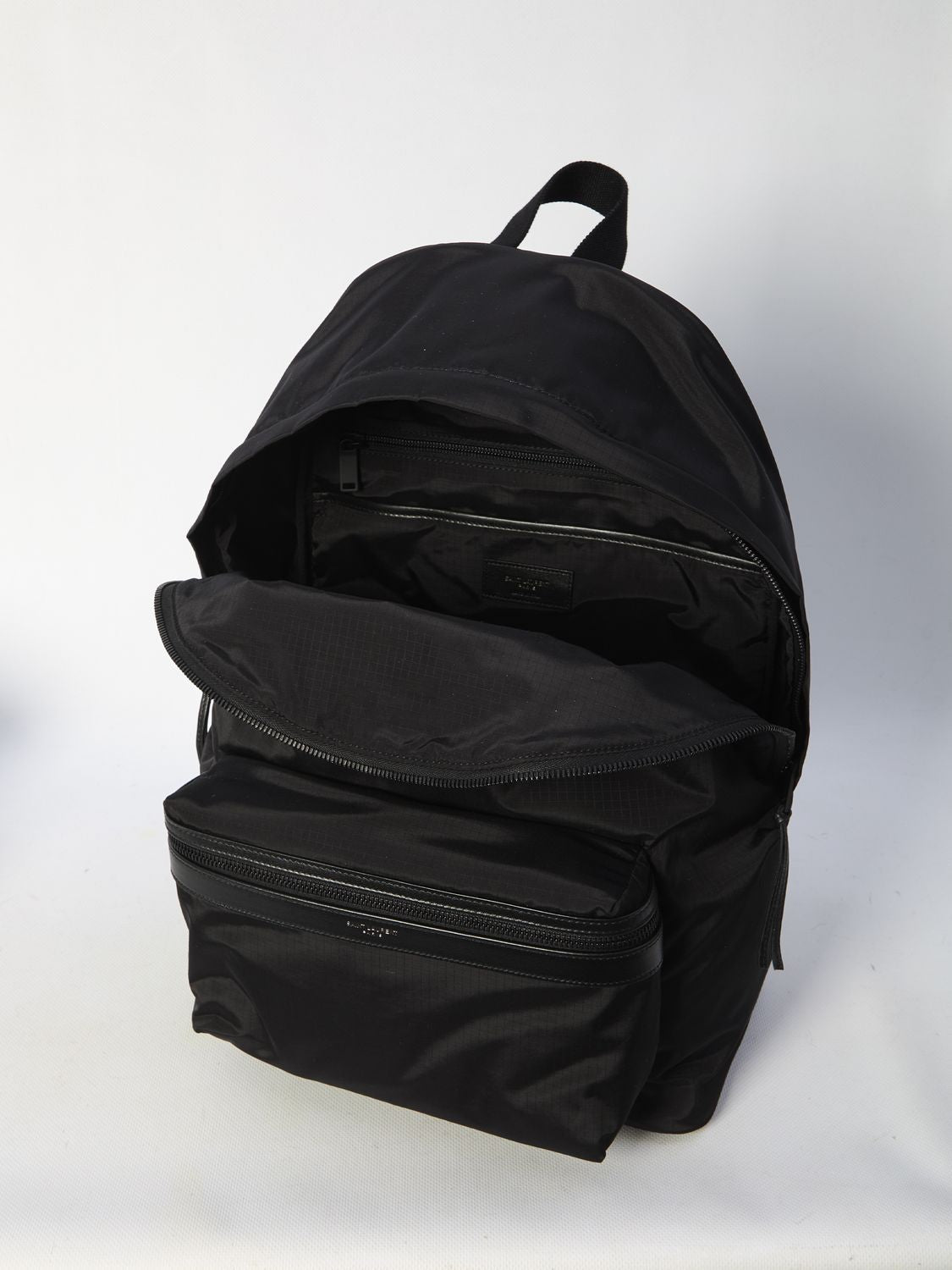 SAINT LAURENT City Backpack in Nylon Ripstop and Leather