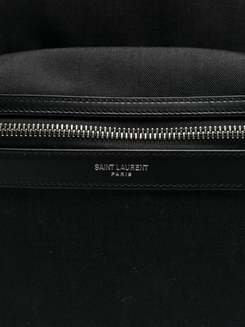 SAINT LAURENT Nylon Canvas and Leather City Backpack