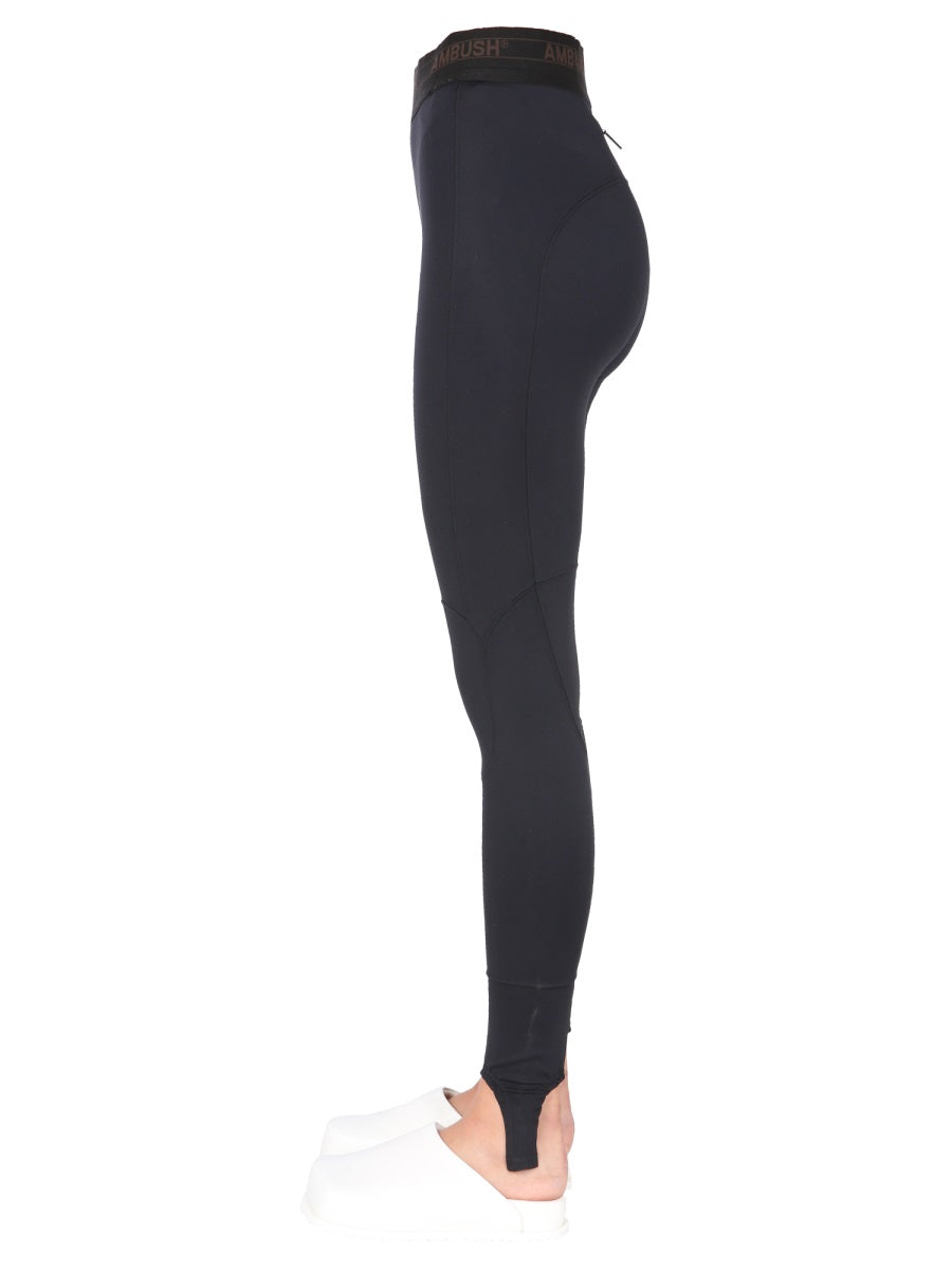 AMBUSH Leggings with Logoed Elastic Band and Slits