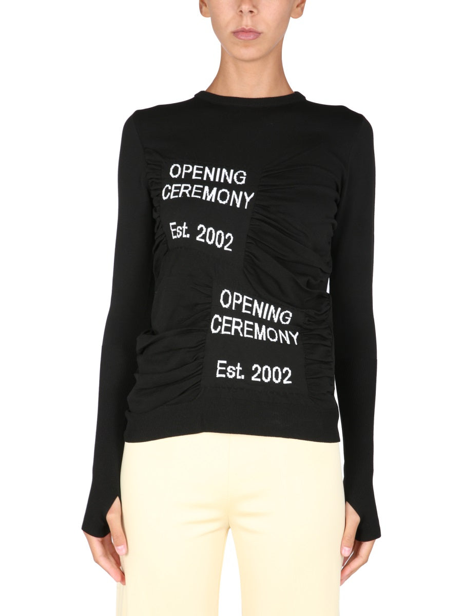 OPENING CEREMONY Crew Neck Embroidered Sweater
