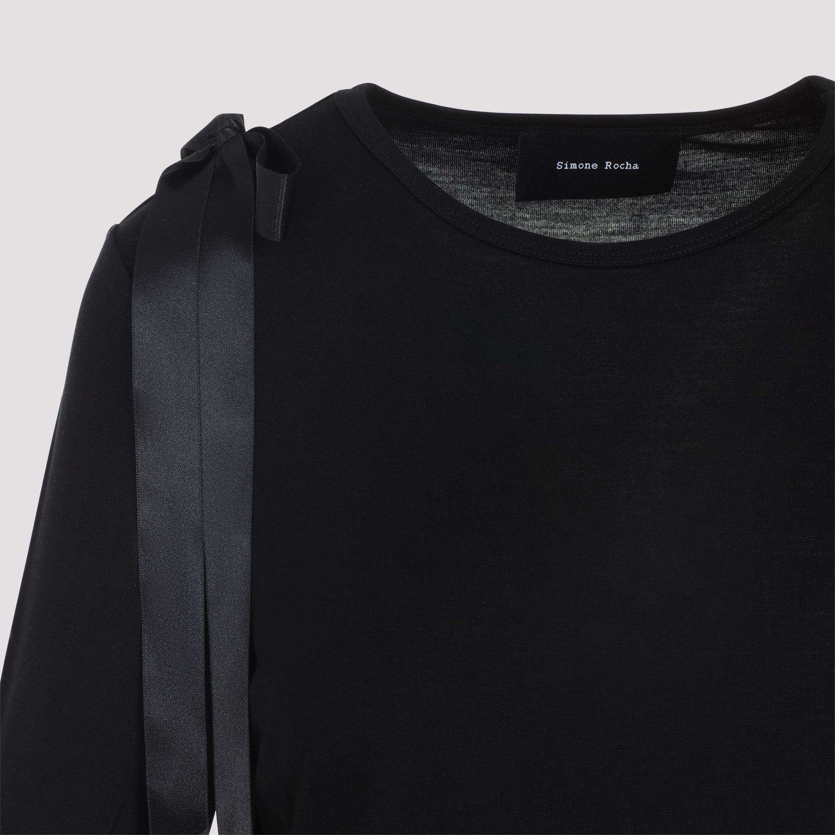 SIMONE ROCHA Bow Ribbon Tail Long Sleeve T-Shirt