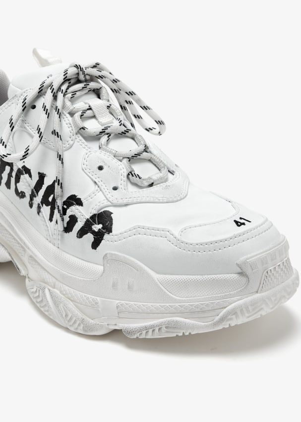 BALENCIAGA Triple S Paint Logo Sneakers - Men's Footwear