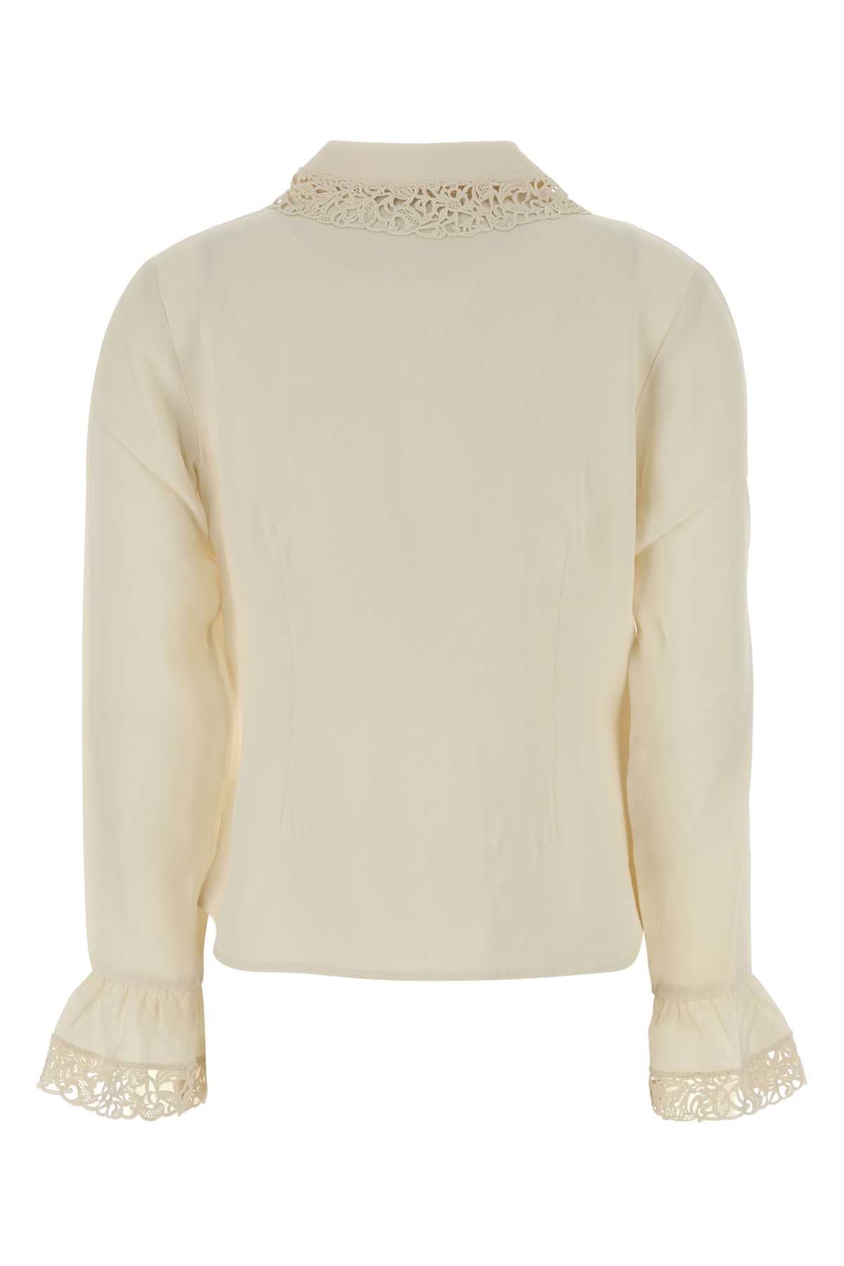 ZIMMERMANN Elegant Silk Blouse with Lace Edges - Slim Fit