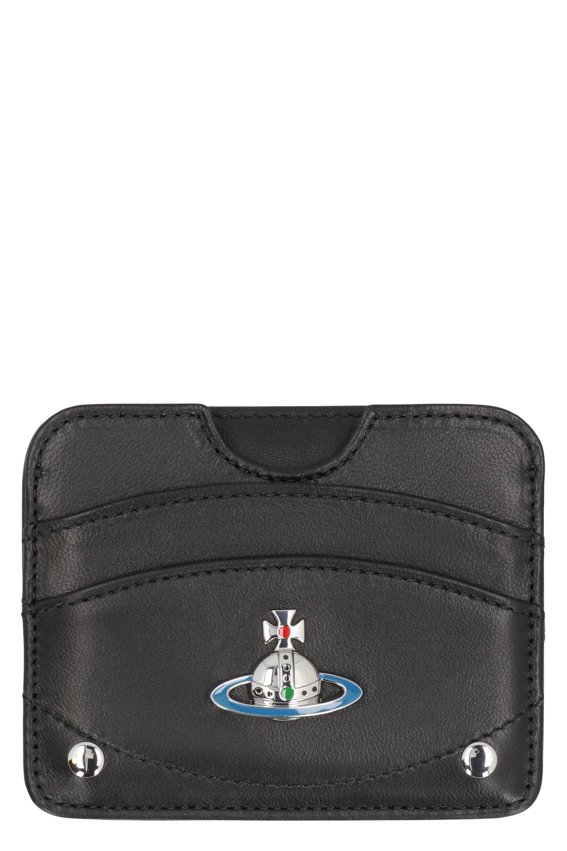 VIVIENNE WESTWOOD Mini Orb Plaque Leather Card Holder